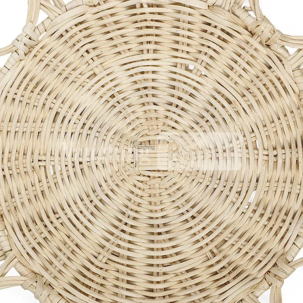 Rattan Export Natural White Handwoven Flower Core Rattan Placemat for Decoration - REX-UP054002-White