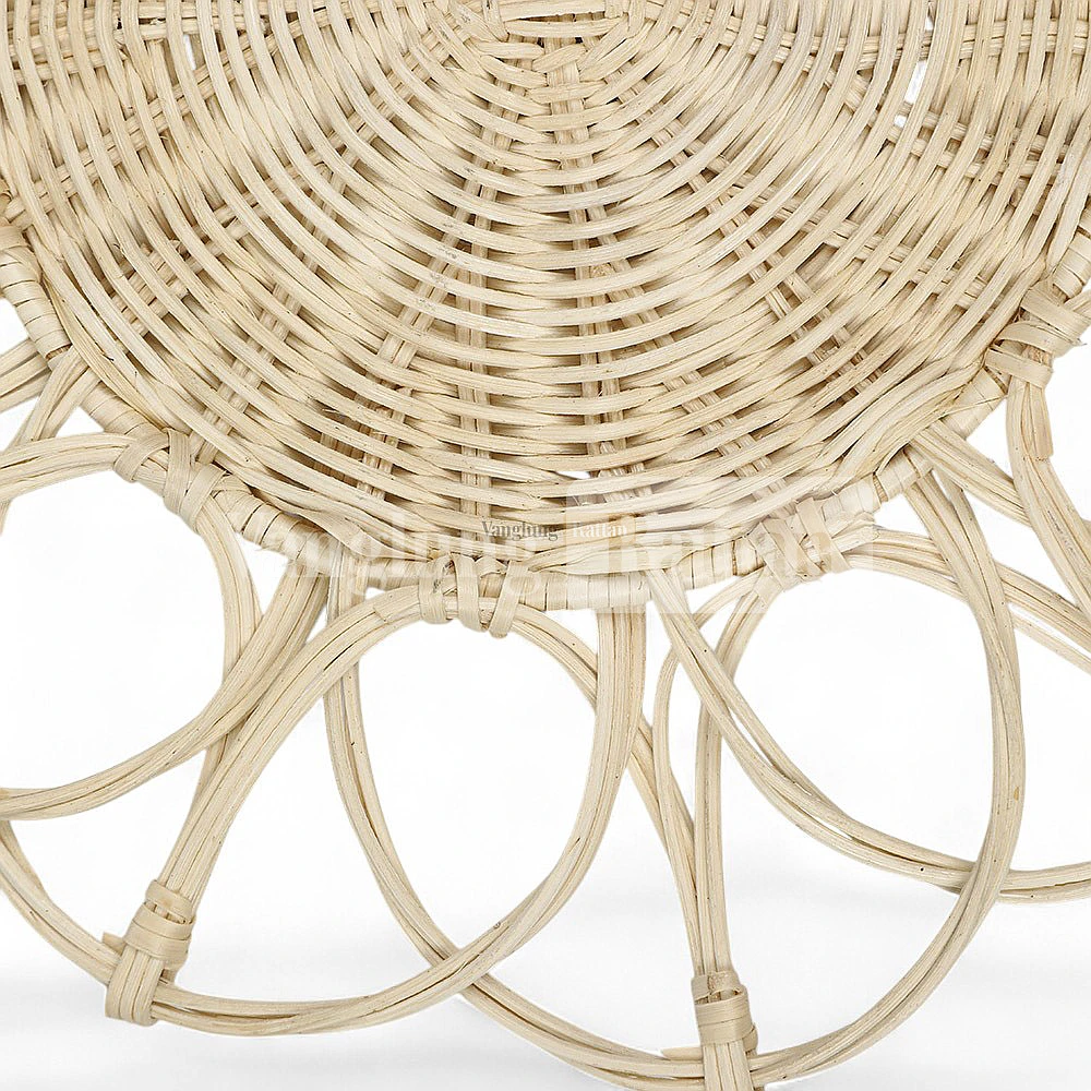 Rattan Export Natural White Handwoven Flower Core Rattan Placemat for Decoration - REX-UP054002-White
