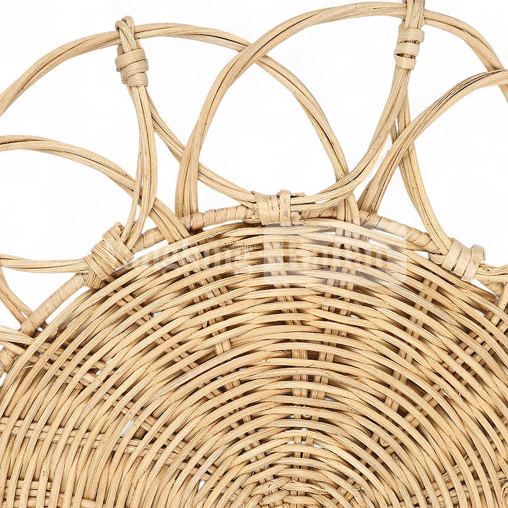 Rattan Export Light Brown Handwoven Flower Core Rattan Placemat for Decoration - REX-UP054002