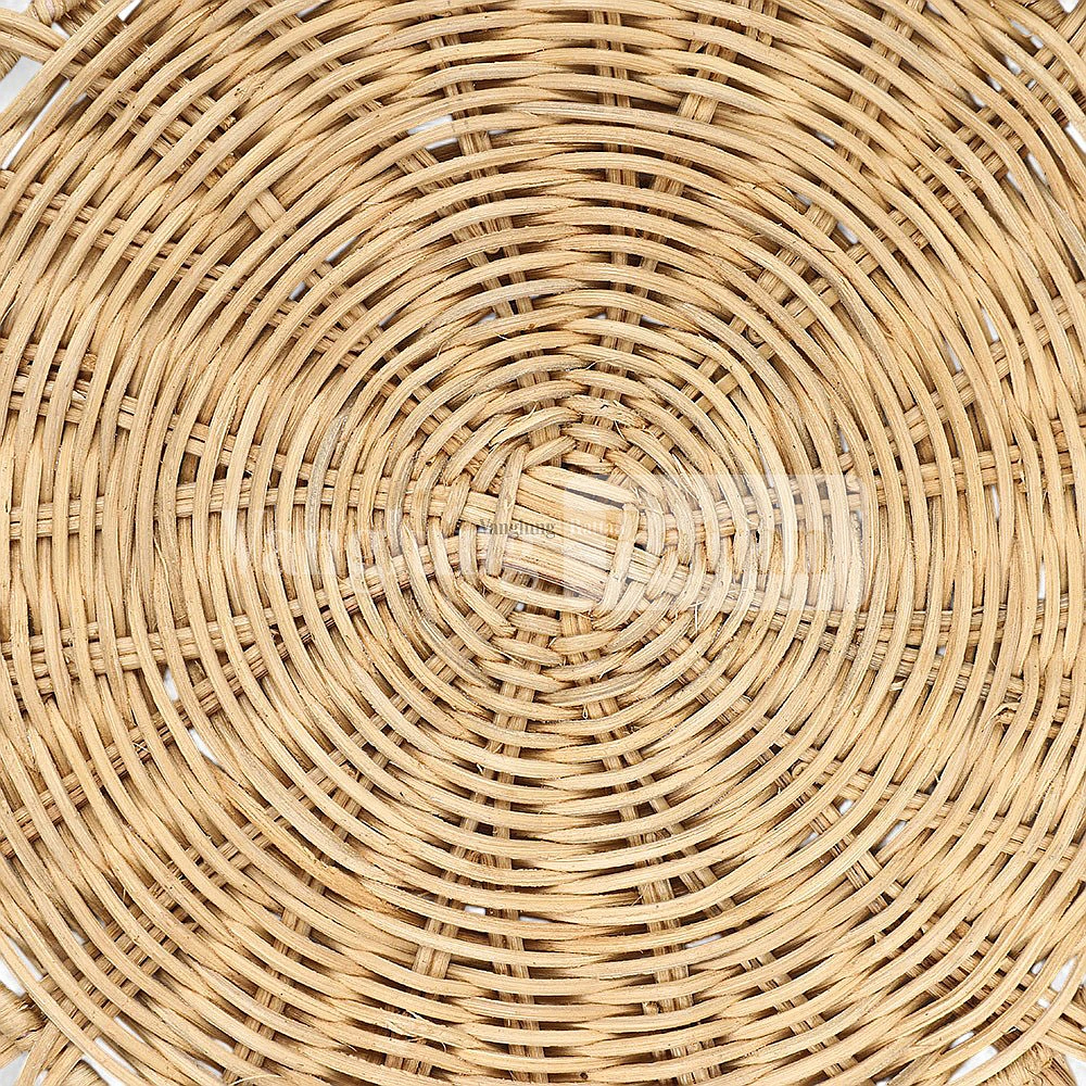 Rattan Export Light Brown Handwoven Flower Core Rattan Placemat for Decoration - REX-UP054002