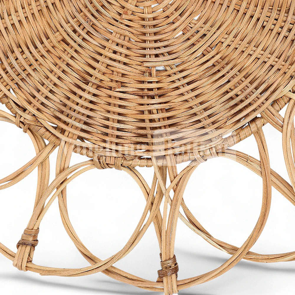 Rattan Export Light Brown Handwoven Flower Core Rattan Placemat for Decoration - REX-UP054002