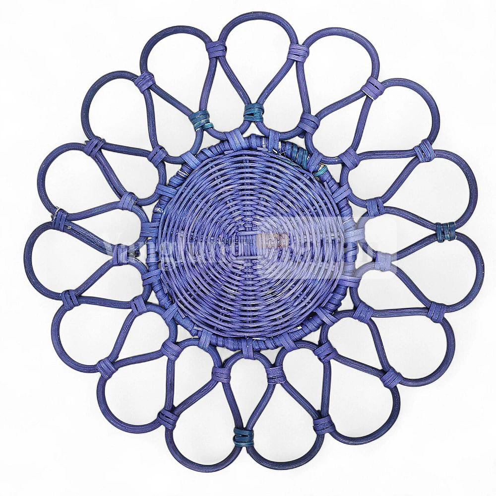 Rattan Export Slate Blue Handwoven Core Rattan Placemat for Dinner Decoration - REX-UP053007