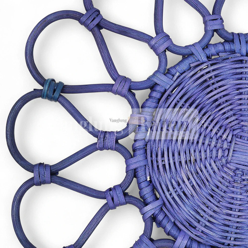 Rattan Export Slate Blue Handwoven Core Rattan Placemat for Dinner Decoration - REX-UP053007