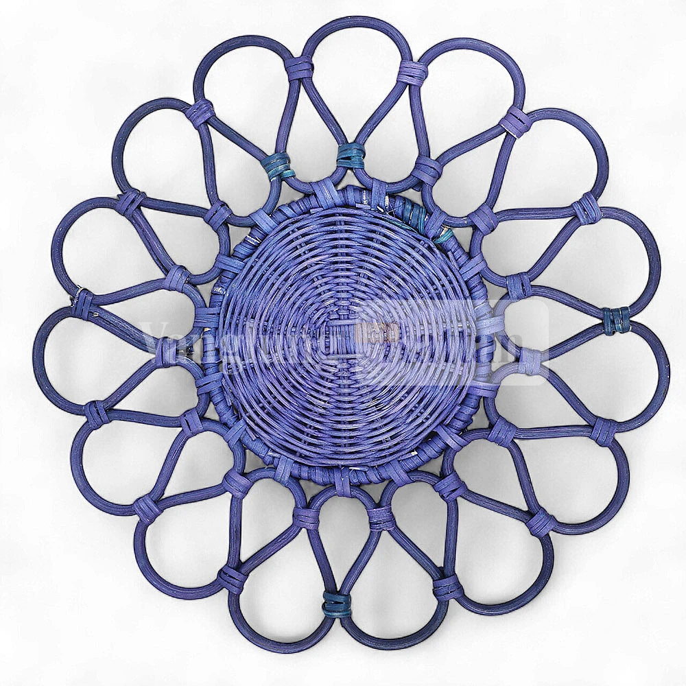 Rattan Export Slate Blue Handwoven Core Rattan Placemat for Dinner Decoration - REX-UP053007