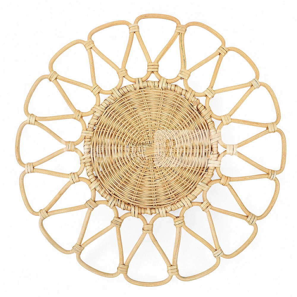 Rattan Export Natural Green Handwoven Core Rattan Placemat for Dinner Decoration - REX-UP053004