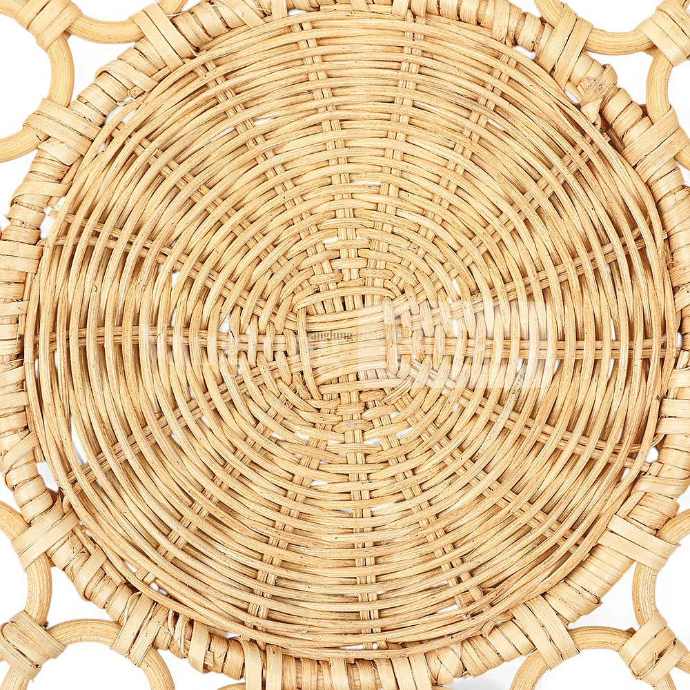 Rattan Export Natural Green Handwoven Core Rattan Placemat for Dinner Decoration - REX-UP053004
