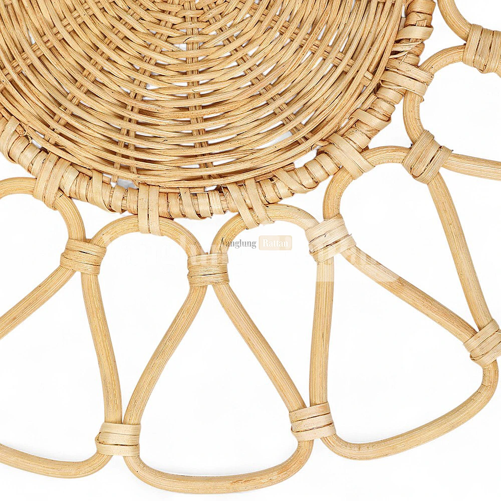 Rattan Export Natural Green Handwoven Core Rattan Placemat for Dinner Decoration - REX-UP053004