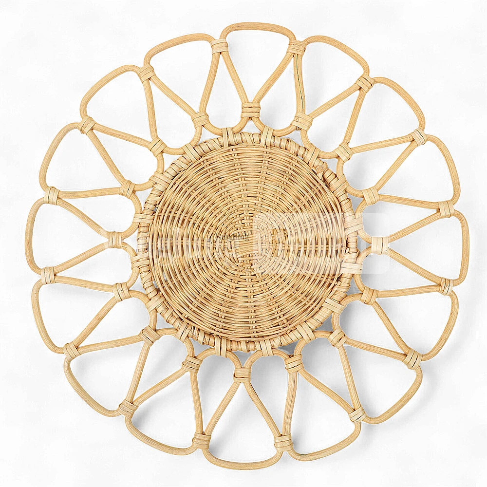 Rattan Export Natural Green Handwoven Core Rattan Placemat for Dinner Decoration - REX-UP053004