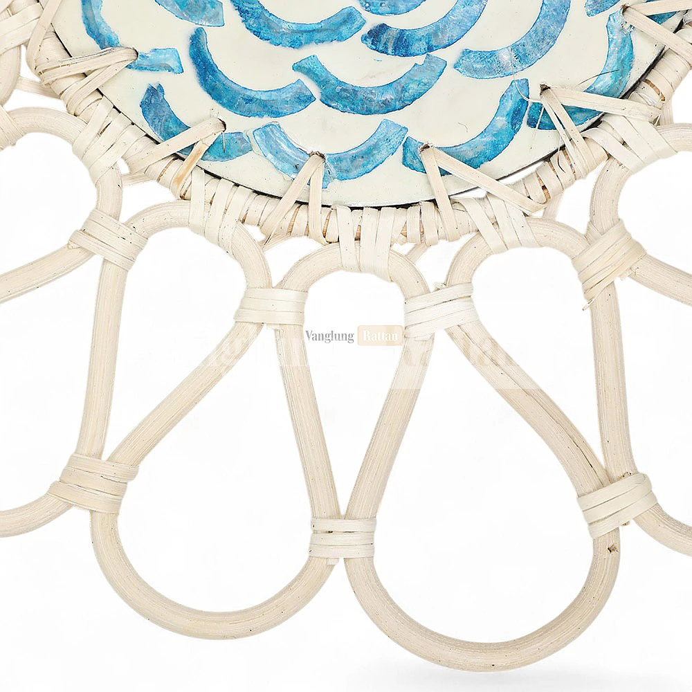 Rattan Export Traditional Handicraft Mother of Pearl Rattan Placemat for Decoration - REX-UP053003-11