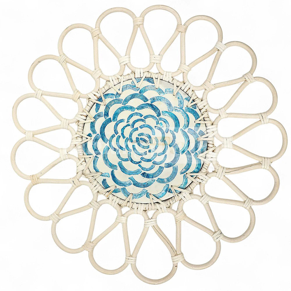 Rattan Export Traditional Handicraft Mother of Pearl Rattan Placemat for Decoration - REX-UP053003-11