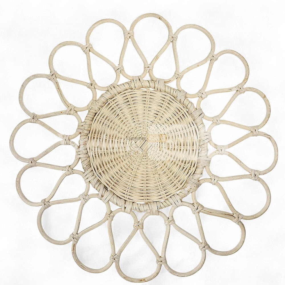 Rattan Export Natural White Handwoven Flower Core Rattan Dinner Decoration - REX-UP053003-9