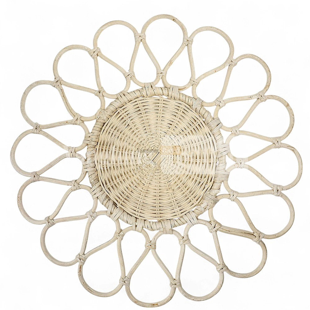 Rattan Export Natural White Handwoven Flower Core Rattan Dinner Decoration - REX-UP053003-9