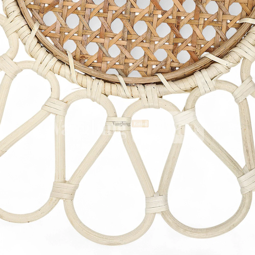 Rattan Export White Brown Handicraft Cane Mesh Flower Rattan Placemat - REX-UP053003-8