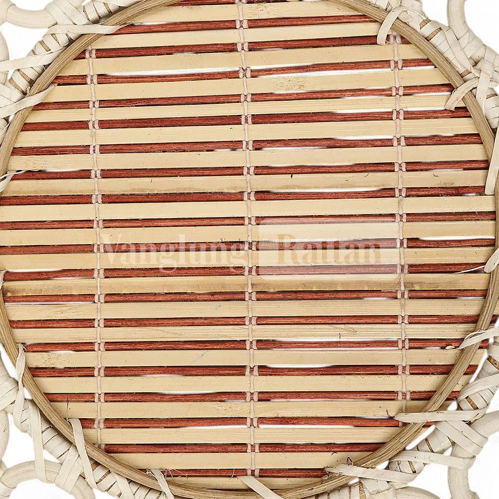 Rattan Export Natural White Handicraft Flower Rattan Placemat for Dinner Decoration - REX-UP053003-6