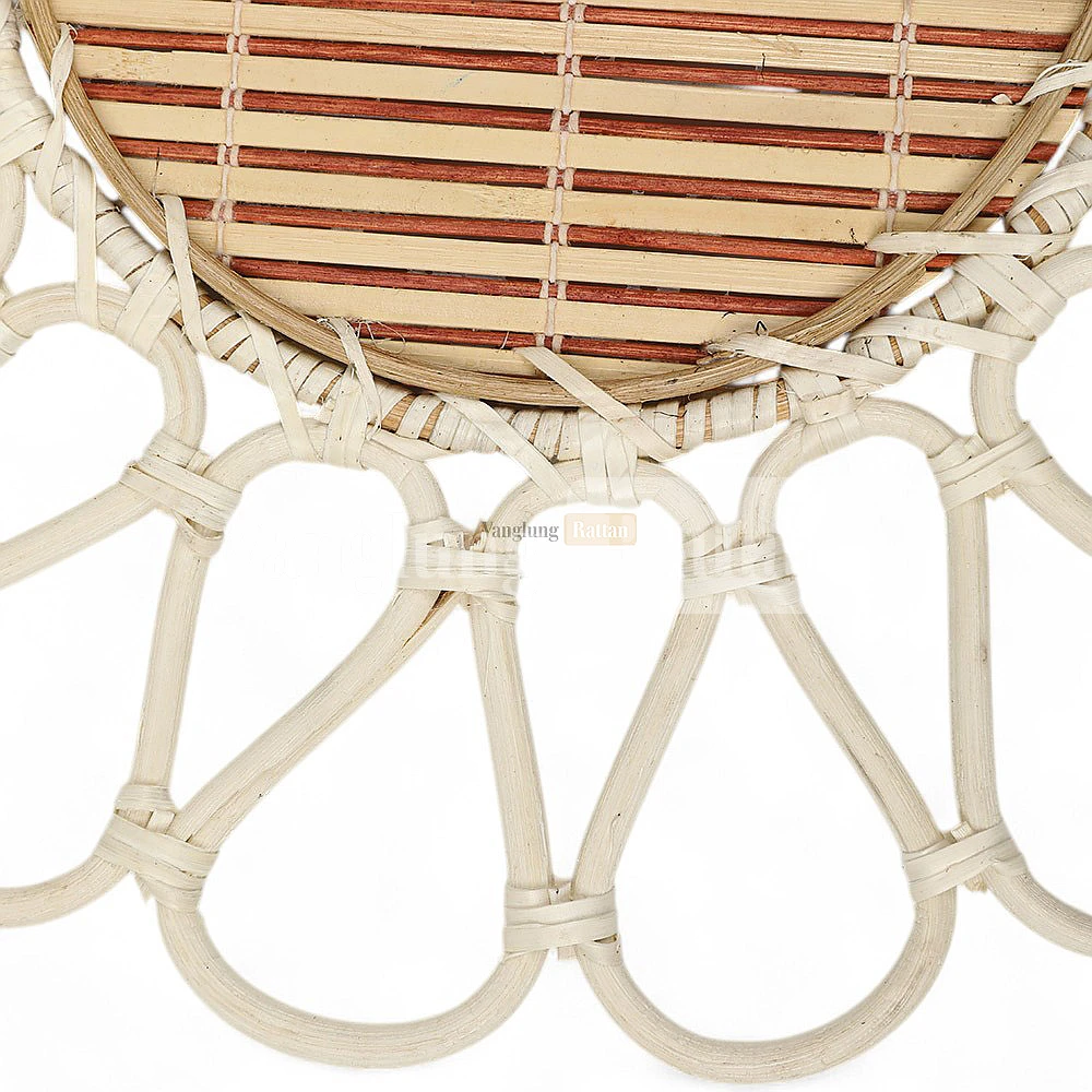 Rattan Export Natural White Handicraft Flower Rattan Placemat for Dinner Decoration - REX-UP053003-6