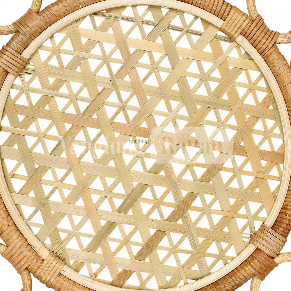 Rattan Export Brown Handicraft Creative Flower Bamboo Rattan Placemat - REX-UP053003-5