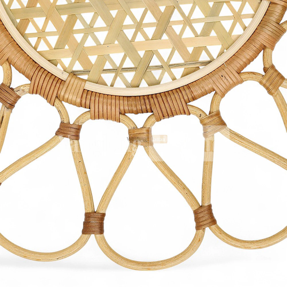Rattan Export Brown Handicraft Creative Flower Bamboo Rattan Placemat - REX-UP053003-5