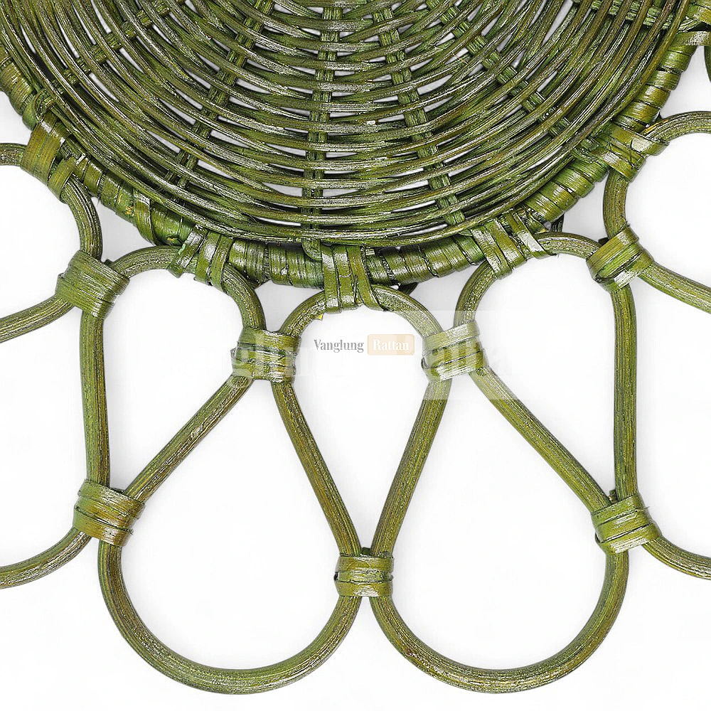 Rattan Export Brown Handwoven Flower Core Rattan Placemat for Decoration - REX-UP053003-4