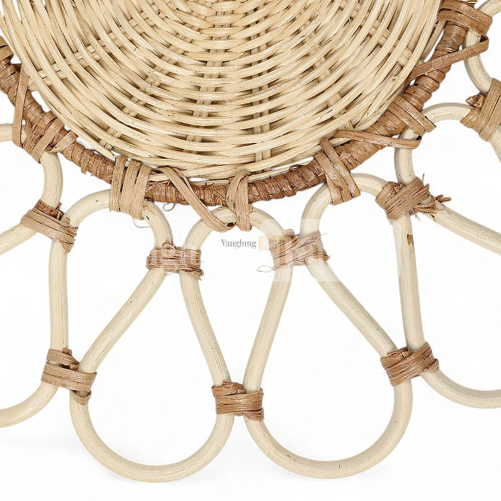 Rattan Export Natural White High Quality Handicraft Flower Core Rattan Placemat - REX-UP053003-3