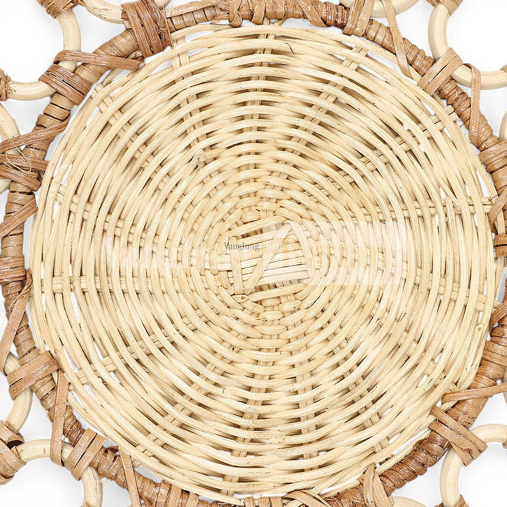 Rattan Export Natural White High Quality Handicraft Flower Core Rattan Placemat - REX-UP053003-3
