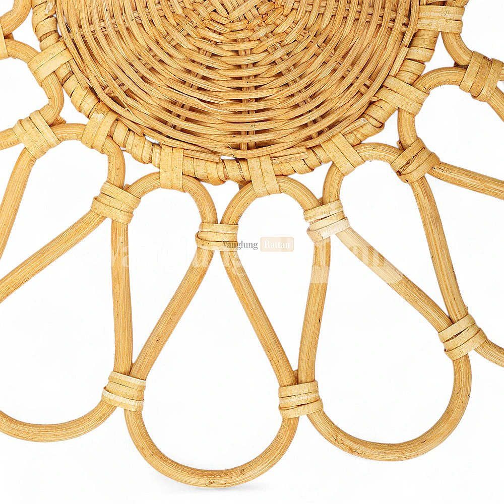 Rattan Export Eco Friendly Green Handwoven Flower Core Rattan Placemat Dinner Decoration - REX-UP053003-2