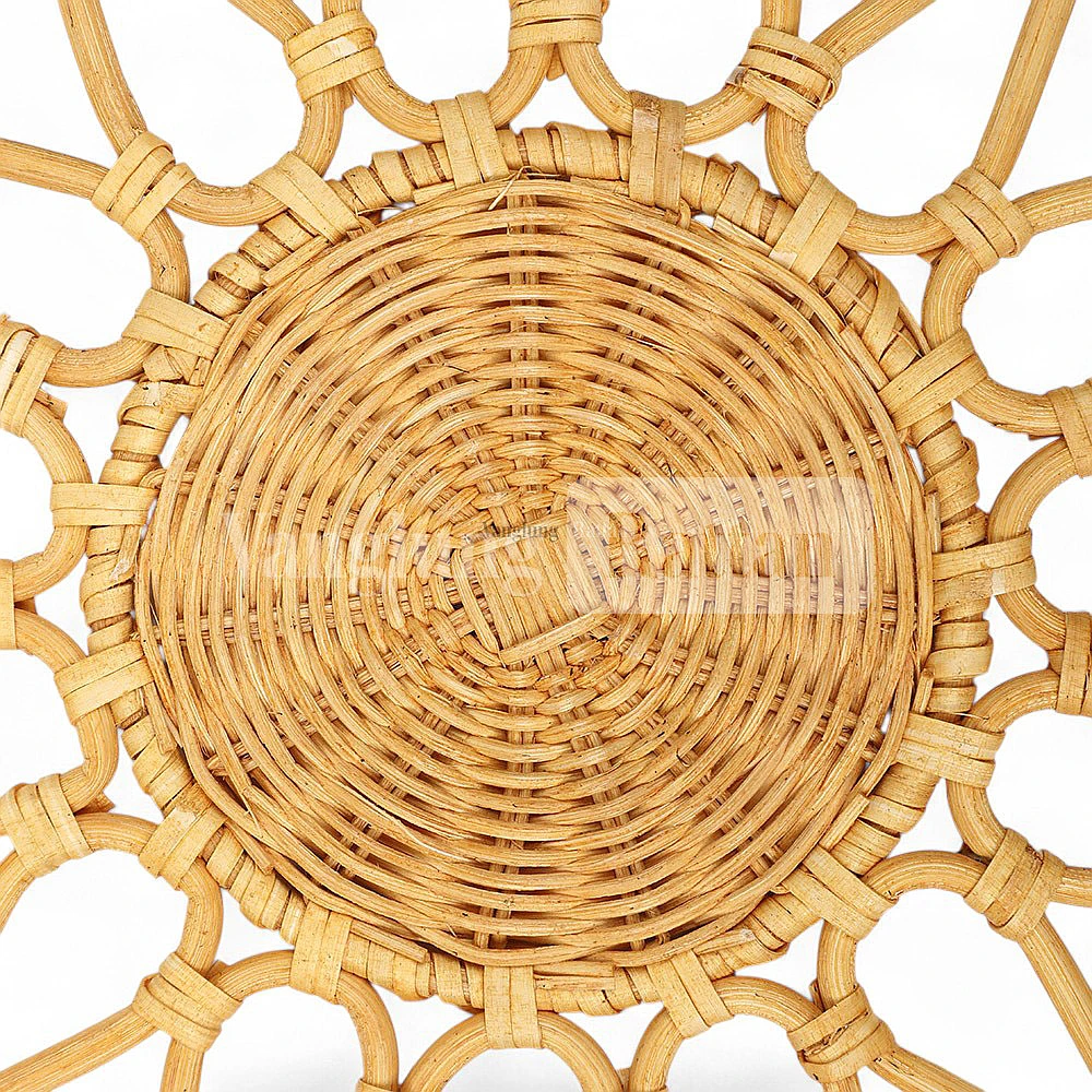 Rattan Export Eco Friendly Green Handwoven Flower Core Rattan Placemat Dinner Decoration - REX-UP053003-2