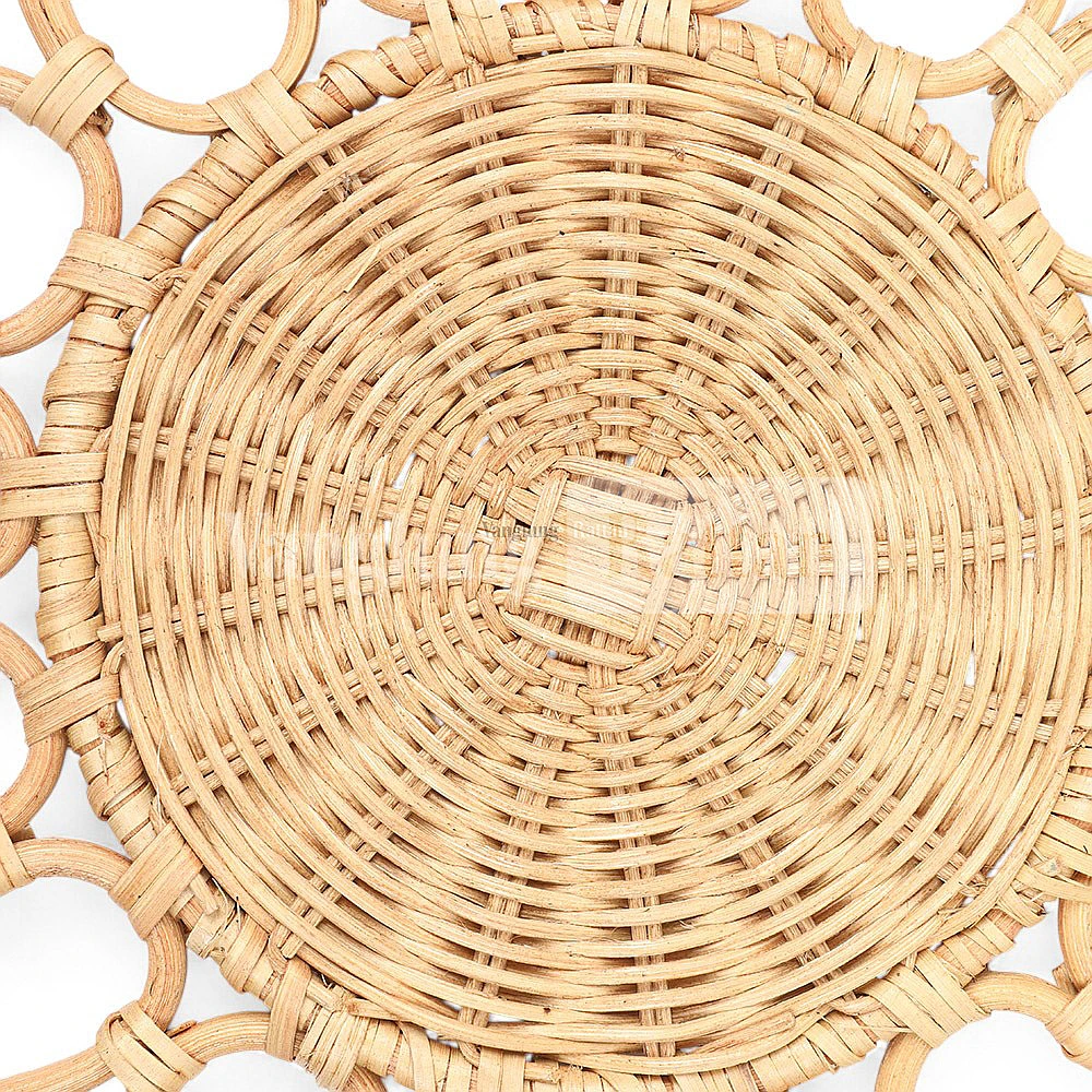 Rattan Export Light Brown Handwoven Flower Core Rattan Placemat Dinner Decoration - REX-UP053003-1