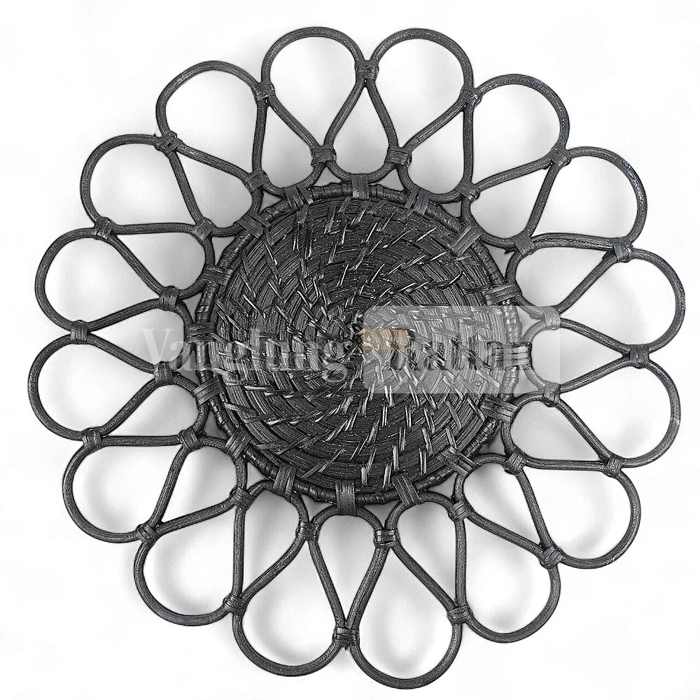 Rattan Export Black Handicraft Creative Flower Core Rattan Placemat Decoration - REX-UP053002-3