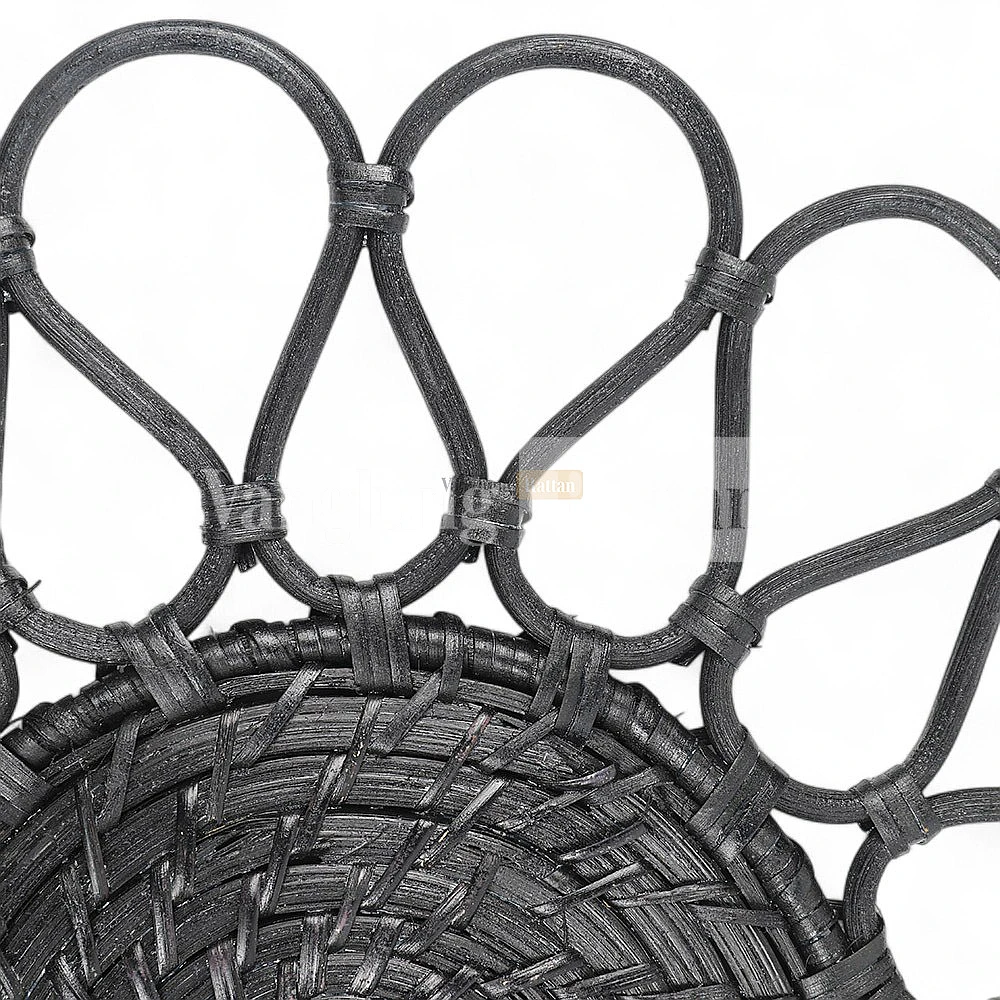 Rattan Export Black Handicraft Creative Flower Core Rattan Placemat Decoration - REX-UP053002-3