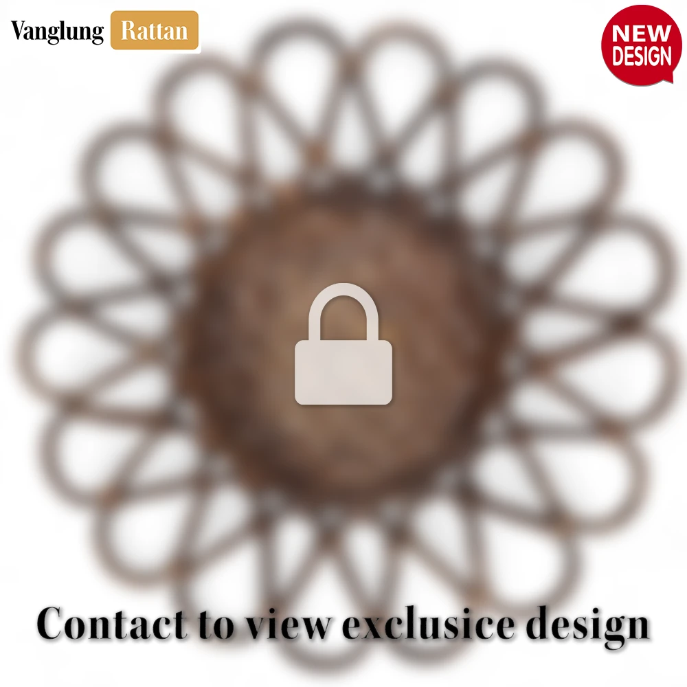 Rattan Export Natural Black Handwoven Flower Bamboo Rattan Placemat for Decoration - REX-UP053001-1A