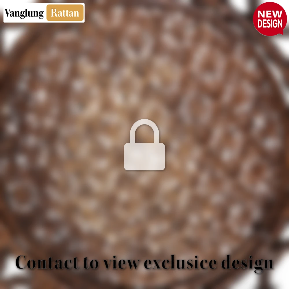 Rattan Export Natural Black Handwoven Flower Bamboo Rattan Placemat for Decoration - REX-UP053001-1A