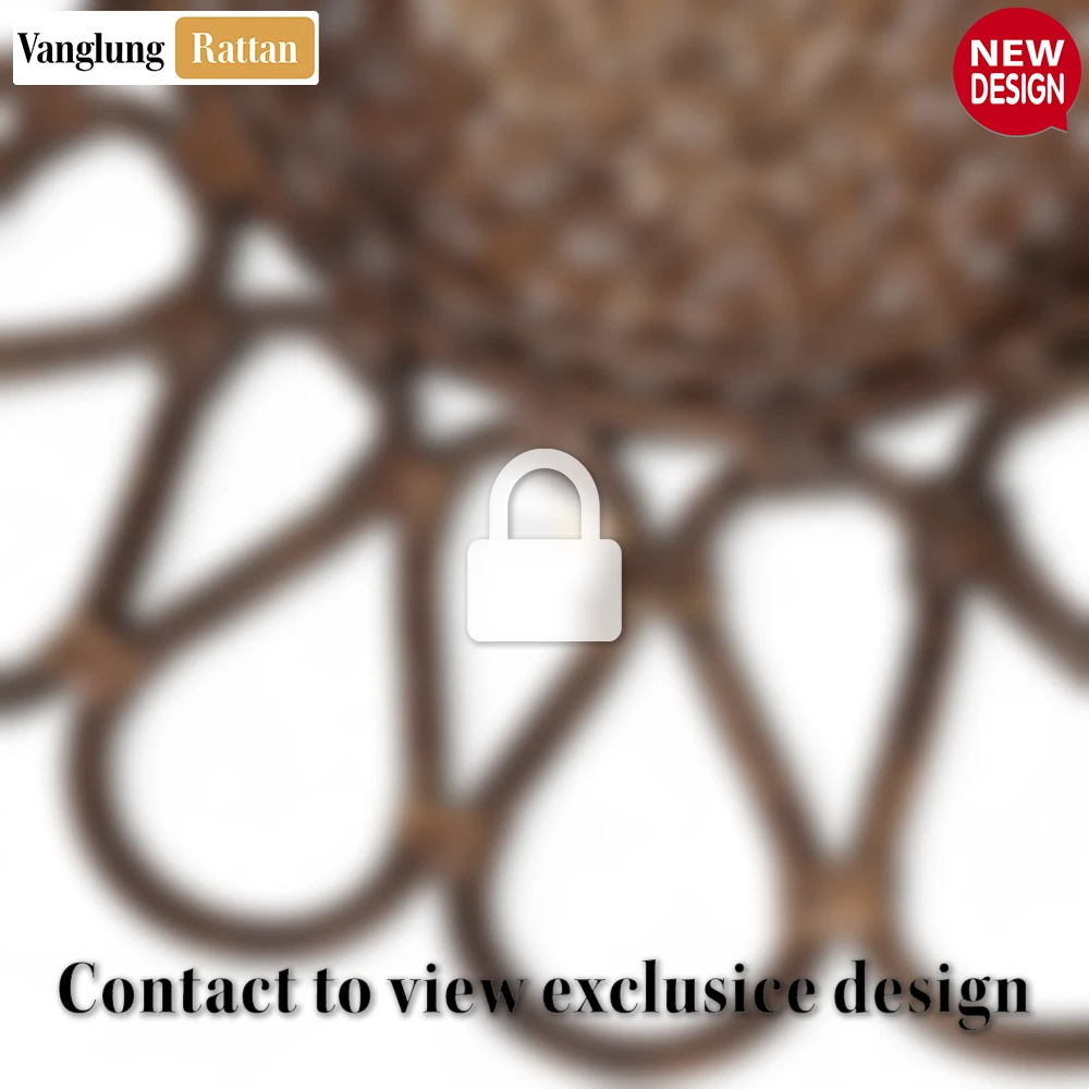 Rattan Export Natural Black Handwoven Flower Bamboo Rattan Placemat for Decoration - REX-UP053001-1A