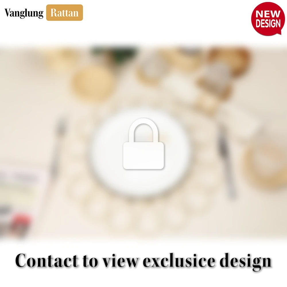 Rattan Export Natural Handwoven Flower Bamboo Rattan Placemat for Decoration - REX-UP053001-1
