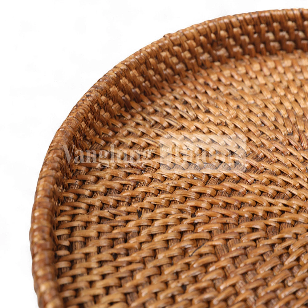 Rattan Export Dark Brown Handicraft Oval Rattan Serving Tray - REX-STOV011002