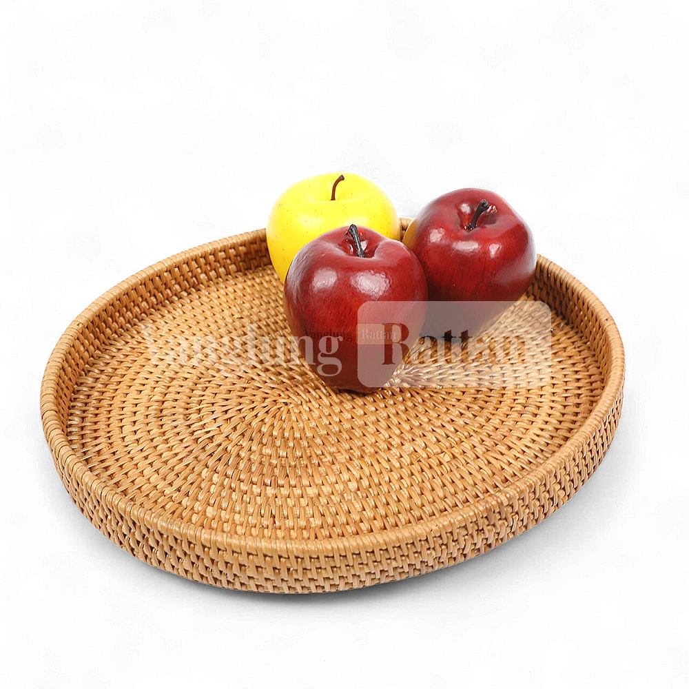 Rattan Export Light Brown Handicraft Oval Rattan Serving Tray - REX-STOV011001