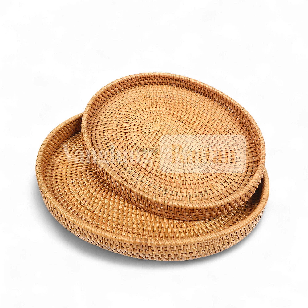 Rattan Export Light Brown Handicraft Oval Rattan Serving Tray - REX-STOV011001