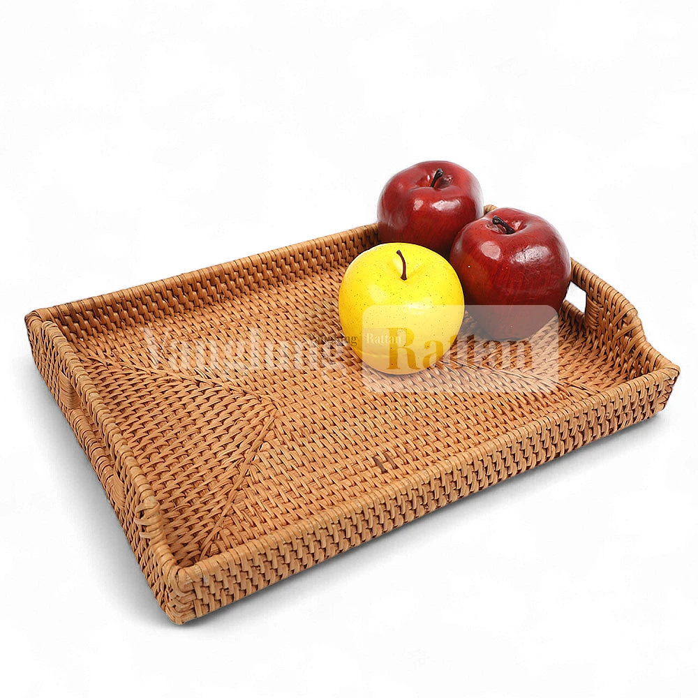 Rattan Export Light Brown Natural Handle Rattan Serving Tray - REX-STCN011002
