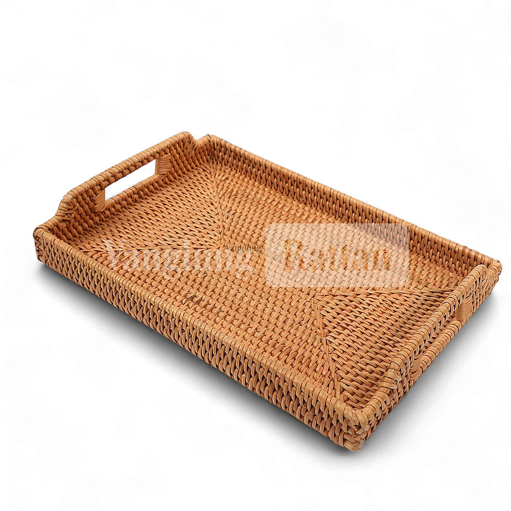 Rattan Export Light Brown Natural Handle Rattan Serving Tray - REX-STCN011002