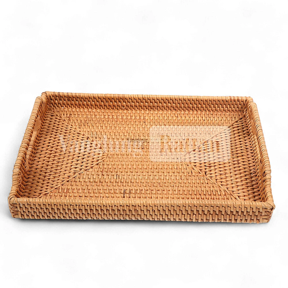 Rattan Export Light Brown Natural Handle Rattan Serving Tray - REX-STCN011002