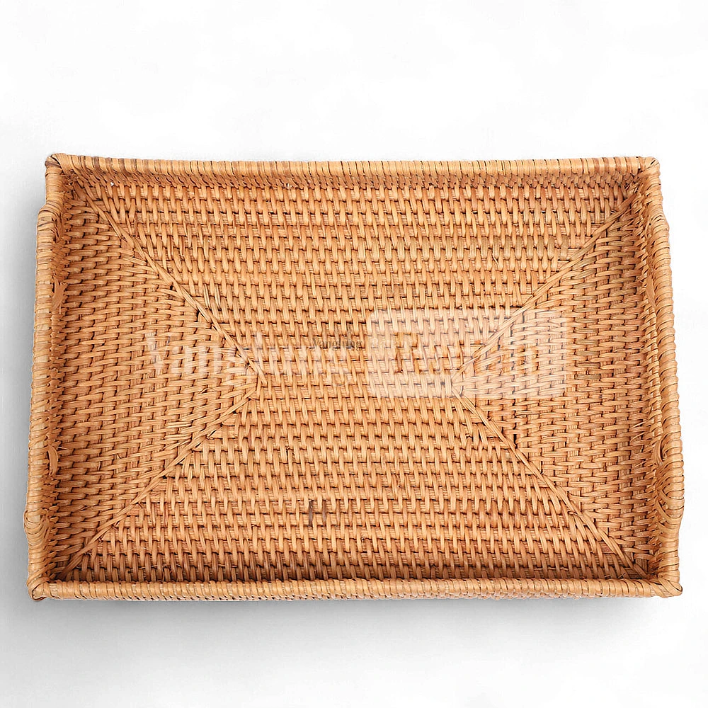 Rattan Export Light Brown Natural Handle Rattan Serving Tray - REX-STCN011002
