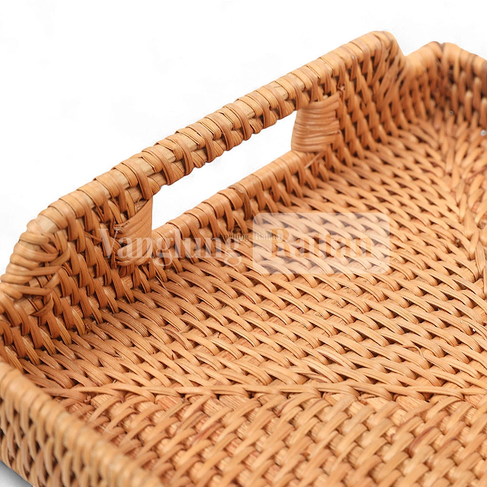 Rattan Export Light Brown Natural Handle Rattan Serving Tray - REX-STCN011002