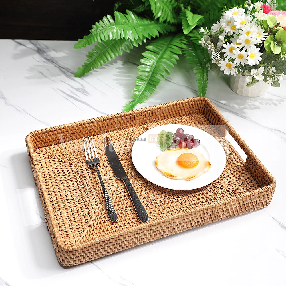 Rattan Export Brown Natural Handle Rattan Serving Tray - REX-STCN011001
