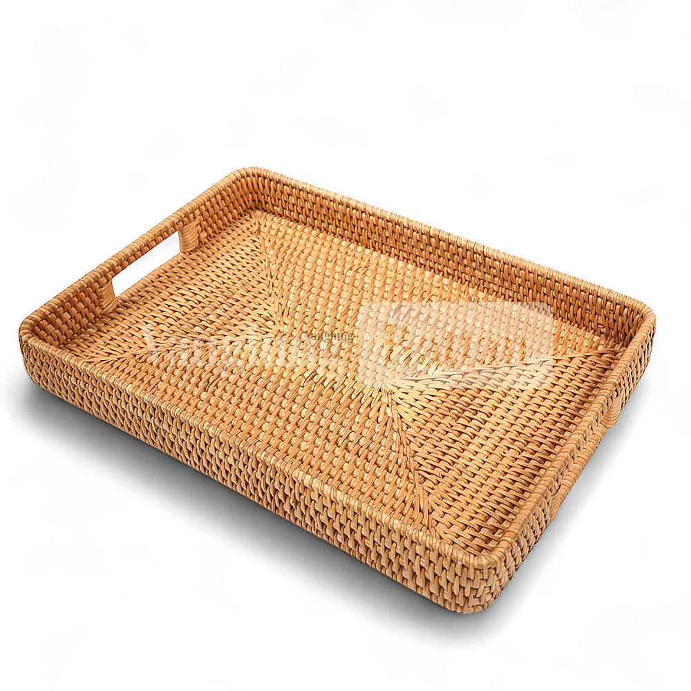 Rattan Export Brown Natural Handle Rattan Serving Tray - REX-STCN011001