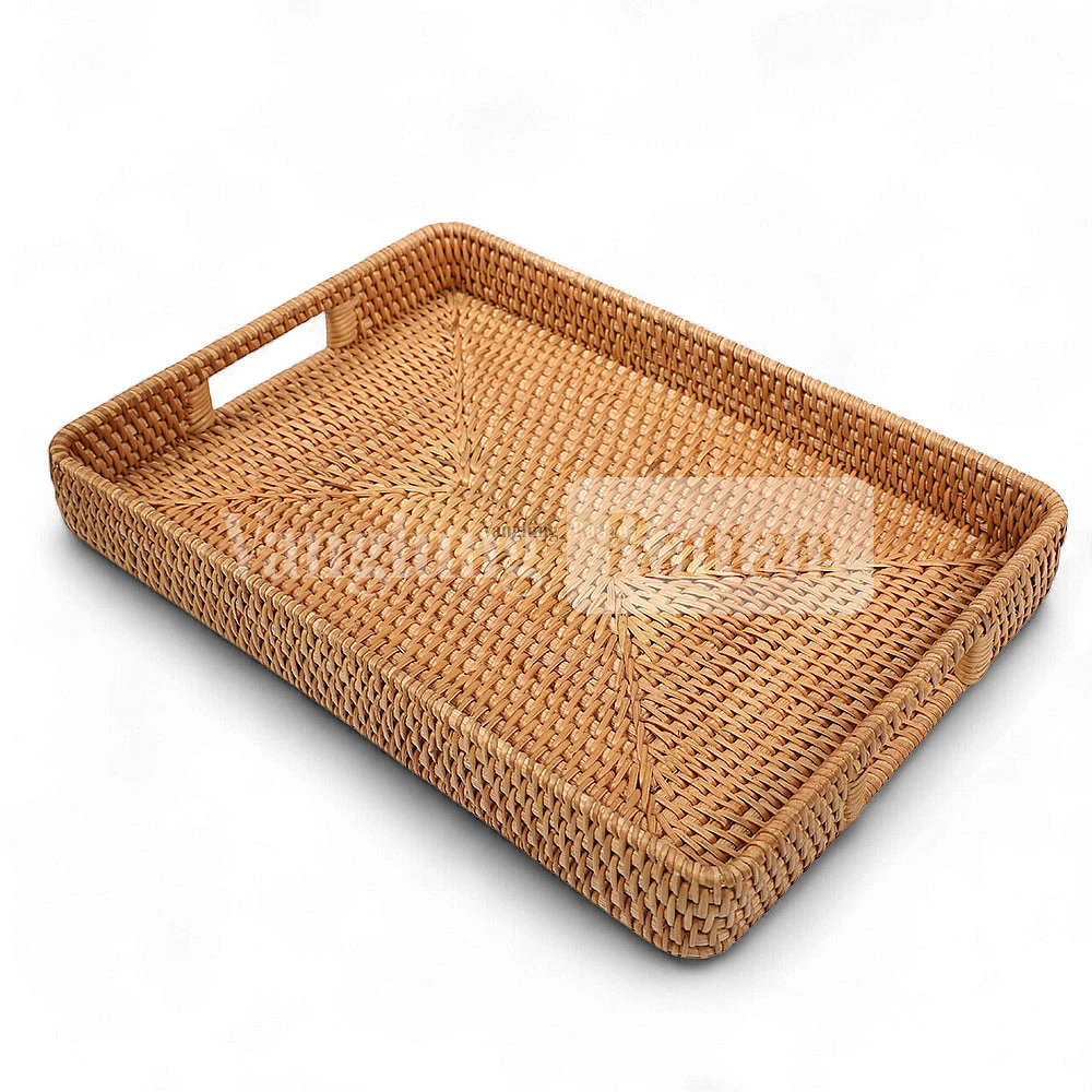 Rattan Export Brown Natural Handle Rattan Serving Tray - REX-STCN011001