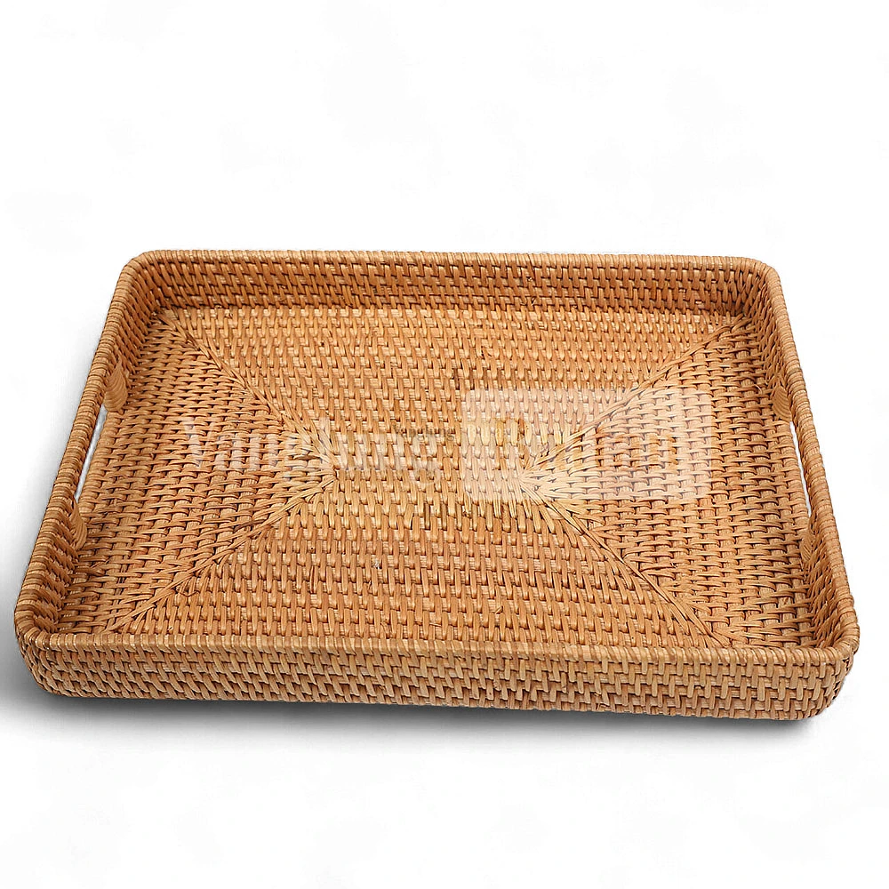 Rattan Export Brown Natural Handle Rattan Serving Tray - REX-STCN011001