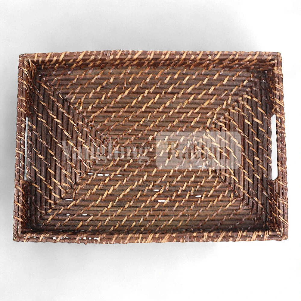 Rattan Export Black Handicraft Bamboo Rattan Serving Tray - REX-STCN051002