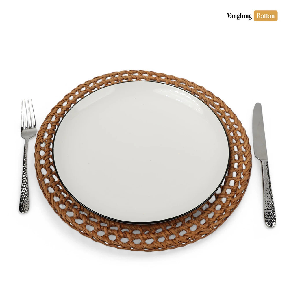 Rattan Export Mới thiết kế thủ công Holes sợi tự nhiên mây đĩa lót trang trí - REX-UP011003
