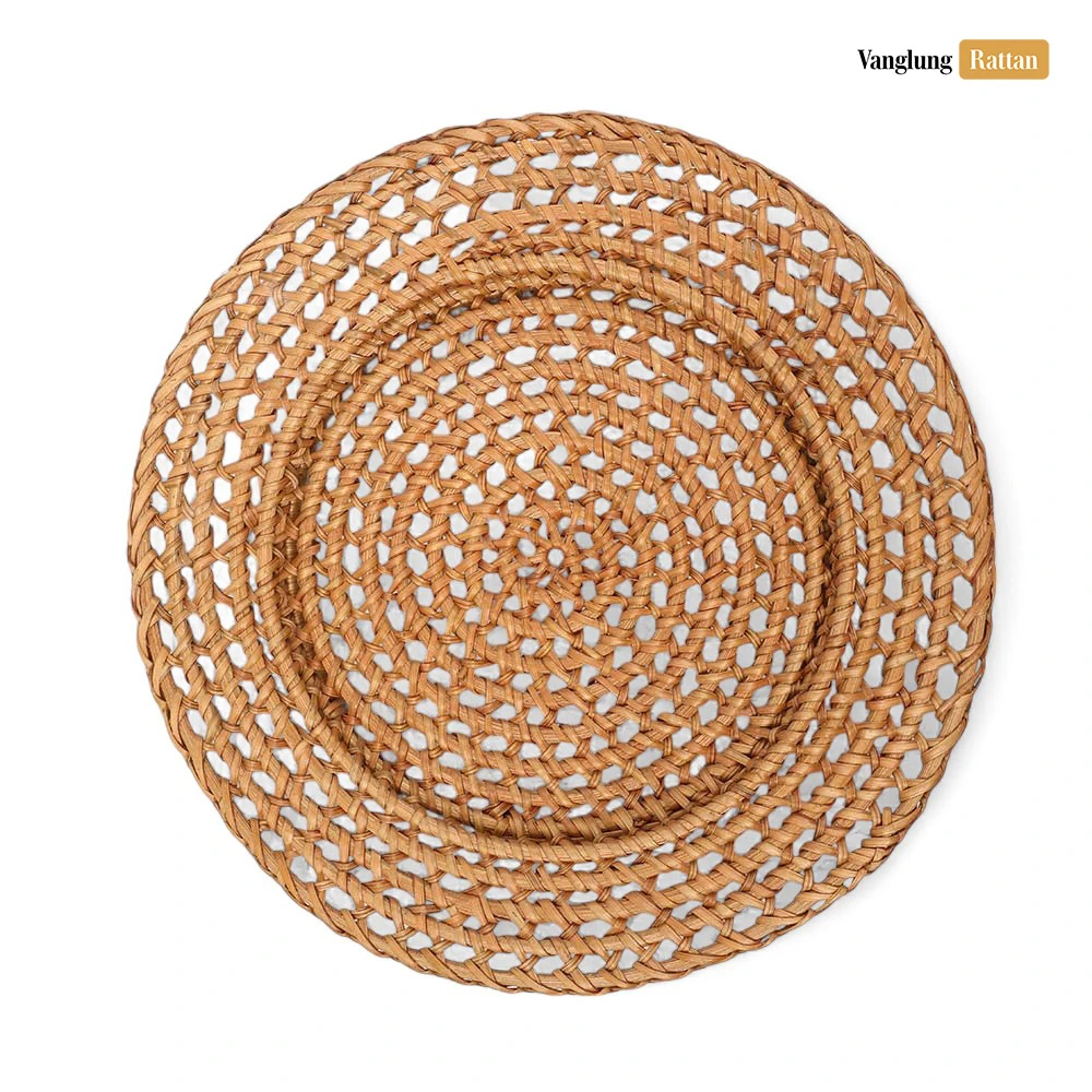 Rattan Export Mới thiết kế thủ công Holes sợi tự nhiên mây đĩa lót trang trí - REX-UP011003