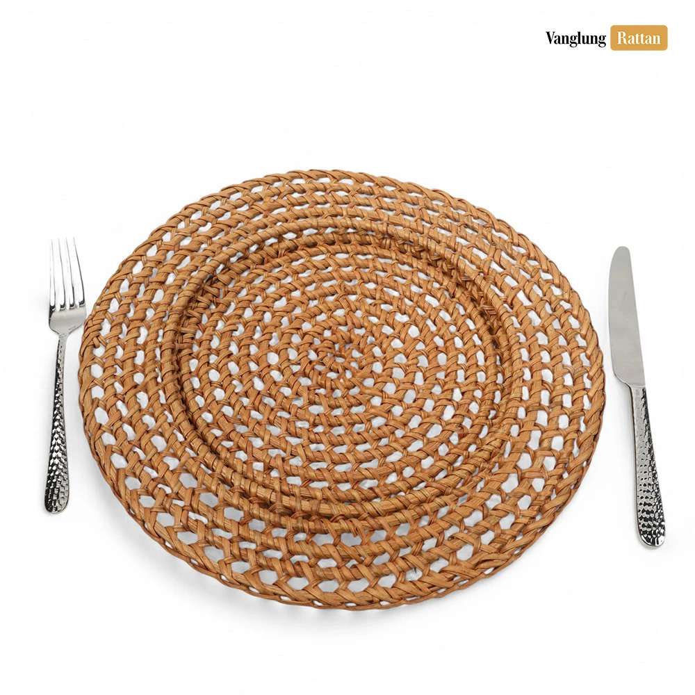 Rattan Export Mới thiết kế thủ công Holes sợi tự nhiên mây đĩa lót trang trí - REX-UP011003