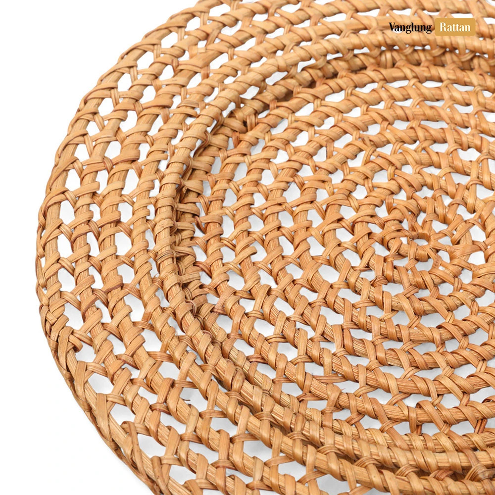 Rattan Export Mới thiết kế thủ công Holes sợi tự nhiên mây đĩa lót trang trí - REX-UP011003
